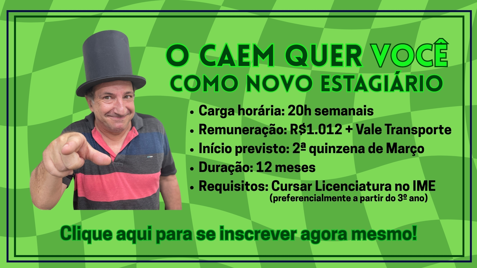 Inscrição para estagiário