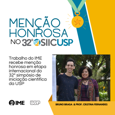 Projeto de Iniciação Científica do Departamento de Ciência da Computação é premiado com menção honrosa pela PRPi