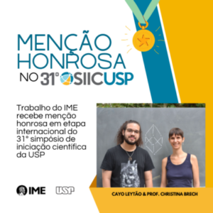 Trabalho de Iniciação Científica do IME-USP recebe Menção Honrosa da Pró-Reitoria de Pesquisa e Inovação