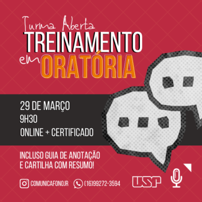 Curso de Oratória da Comunica Fono Jr. para a Comunidade USP