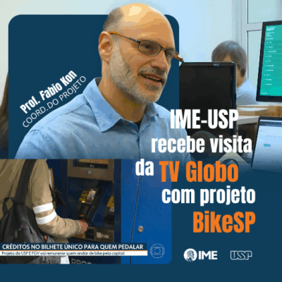 IME-USP recebe visita da TV Globo com Projeto BikeSP