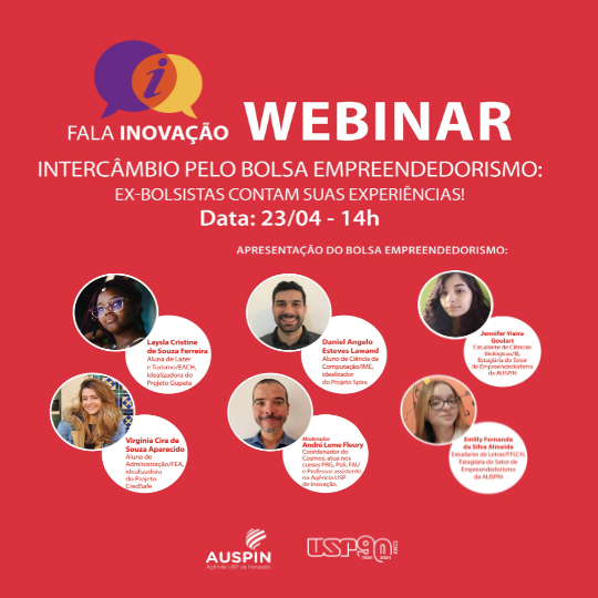 Webinar Fala Inovação: experiências de intercâmbio de alunos da USP