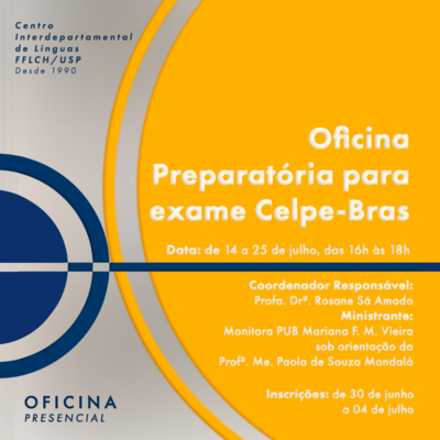 Centro Interdepartamental de Línguas da FFLCH oferece oficina de português para estrangeiros se preparando para o Exame Celpe-Bras