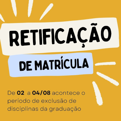 Retificação de matrícula para estudantes de graduação