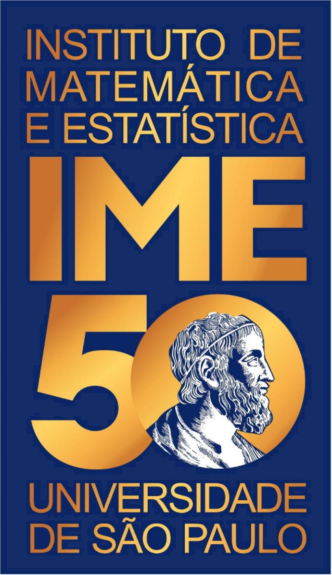 Selo "IME 50 anos". Criação Dorinho Bastos