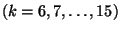 $( k = 6, 7, \dots, 15 ) $