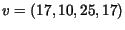 $v = (17, 10, 25, 17)$