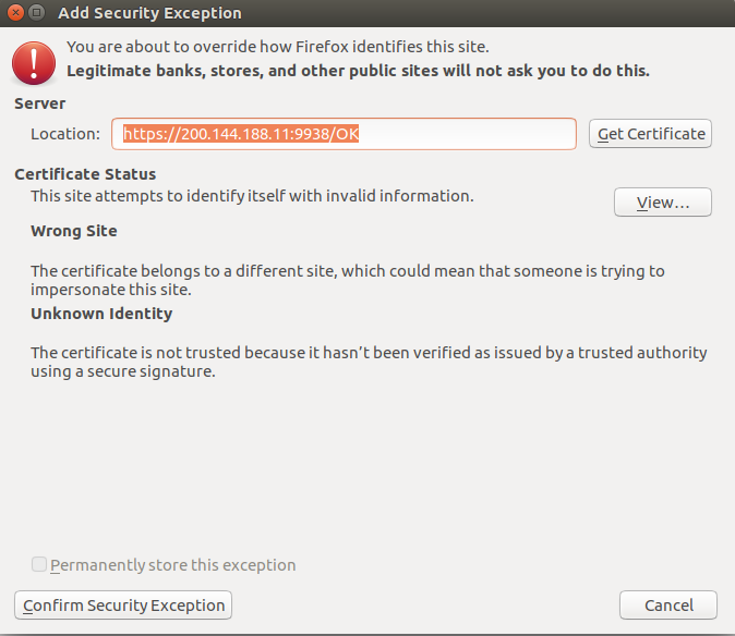Add Security Exception