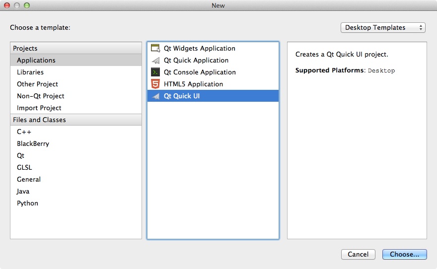 Qt Creator - New File