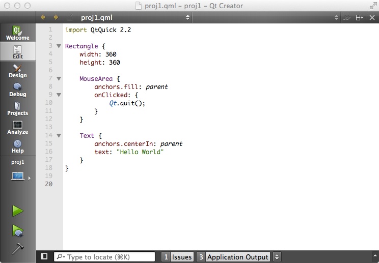 Qt Creator Interface
