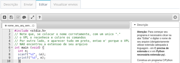 arquivo digitado mas ainda nao gravado