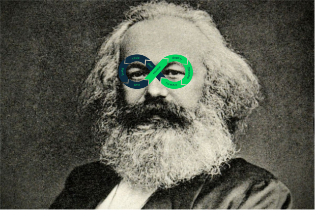 Marx com óculos DevOps, só por diversão.