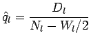 $\displaystyle \hat{q}_l = \dfrac{D_l}{N_l - W_l/2}$