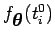$ f_{\mbox{\boldmath {$\theta$}}}(t_i^{0})$