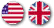 Bandeiras Americana e Inglesa
