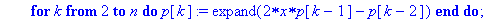 Chebyshev := proc (n) local p, k; p[0] := 1; p[1] :...