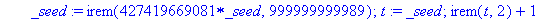 u := proc () local t; global _seed; _seed := irem(4...