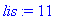 lis := 11