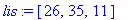 lis := [26, 35, 11]