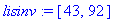 lisinv := [43, 92]