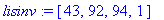 lisinv := [43, 92, 94, 1]