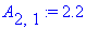A[2,1] := 2.2