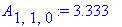 A[1,1,0] := 3.333