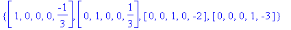{vector([1, 0, 0, 0, -1/3]), vector([0, 1, 0, 0, 1/...