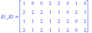 B1_B2 := matrix([[1, 0, 0, 2, 2, 0, 1, 0], [2, 2, 2...