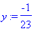 y := -1/23