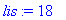 lis := 18