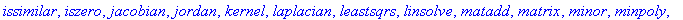 [BlockDiagonal, GramSchmidt, JordanBlock, LUdecomp,...