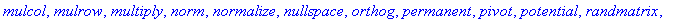 [BlockDiagonal, GramSchmidt, JordanBlock, LUdecomp,...