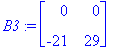 B3 := matrix([[0, 0], [-21, 29]])