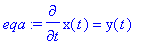 eqa := diff(x(t),t) = y(t)