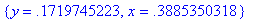 {y = .1719745223, x = .3885350318}