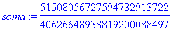 soma := 51508056727594732913722/4062664893881920008...