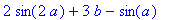 2*sin(2*a)+3*b-sin(a)