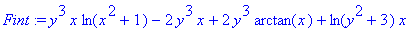 Fint := y^3*x*ln(x^2+1)-2*y^3*x+2*y^3*arctan(x)+ln(...