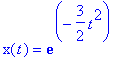 x(t) = exp(-3/2*t^2)