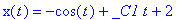 x(t) = -cos(t)+_C1*t+2