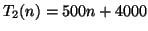 $T_2 (n) = 500 n + 4000$