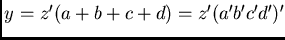 \begin{figure}
\begin{verbatim}a ______ _________________ z'
_____________\...
...____\vert ___
d _____ ______________\vert ___ a+b+c+d\end{verbatim}\end{figure}
