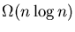 $\Omega(n \log n)$